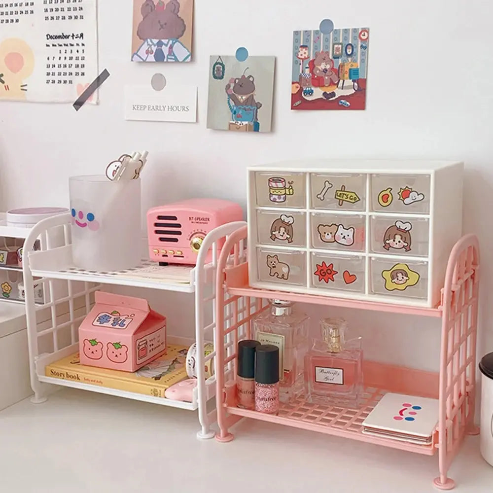 High-Quality Horizontal Desktop Storage Shelf – Simple Multi-Tier Dormitory & Office Organizer – Space-Saving Storage Solution