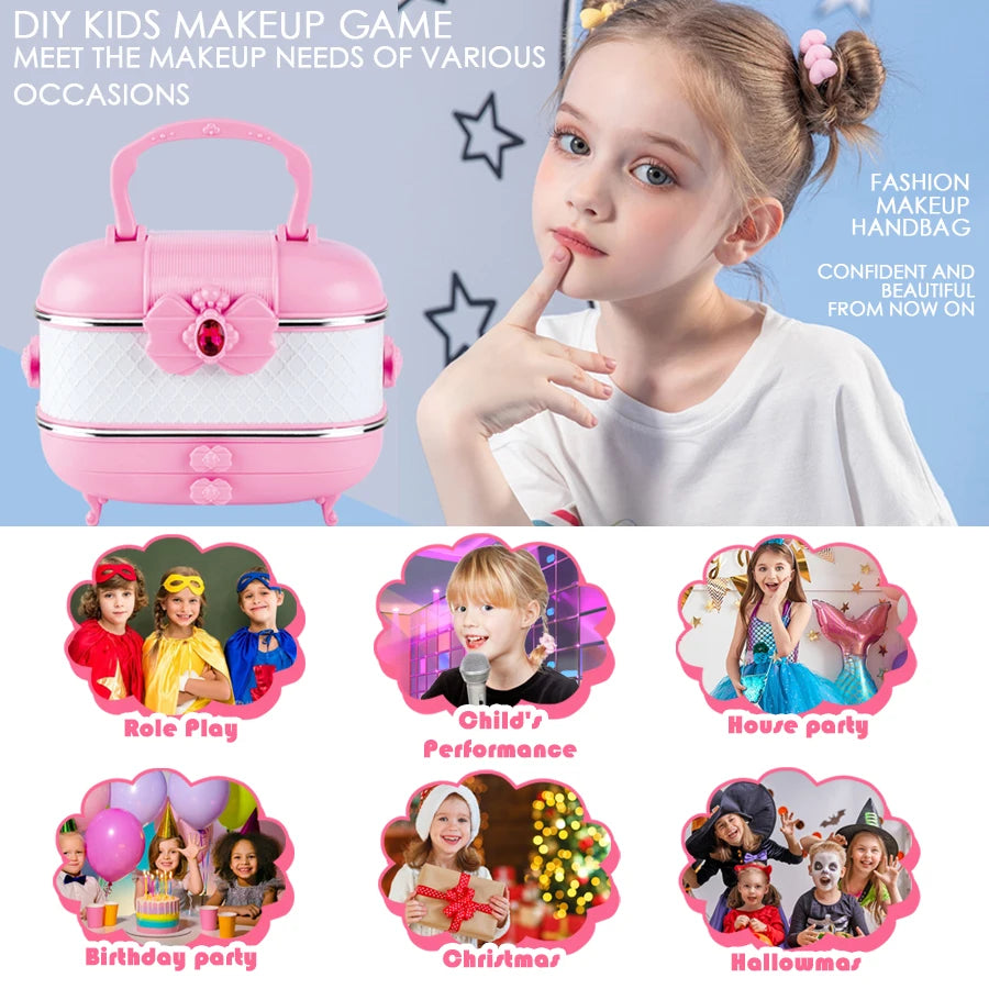 Kids Washable Makeup Kit for Girls – Real Makeup Set for Toddlers & Children, Fun Toy for Little Girls