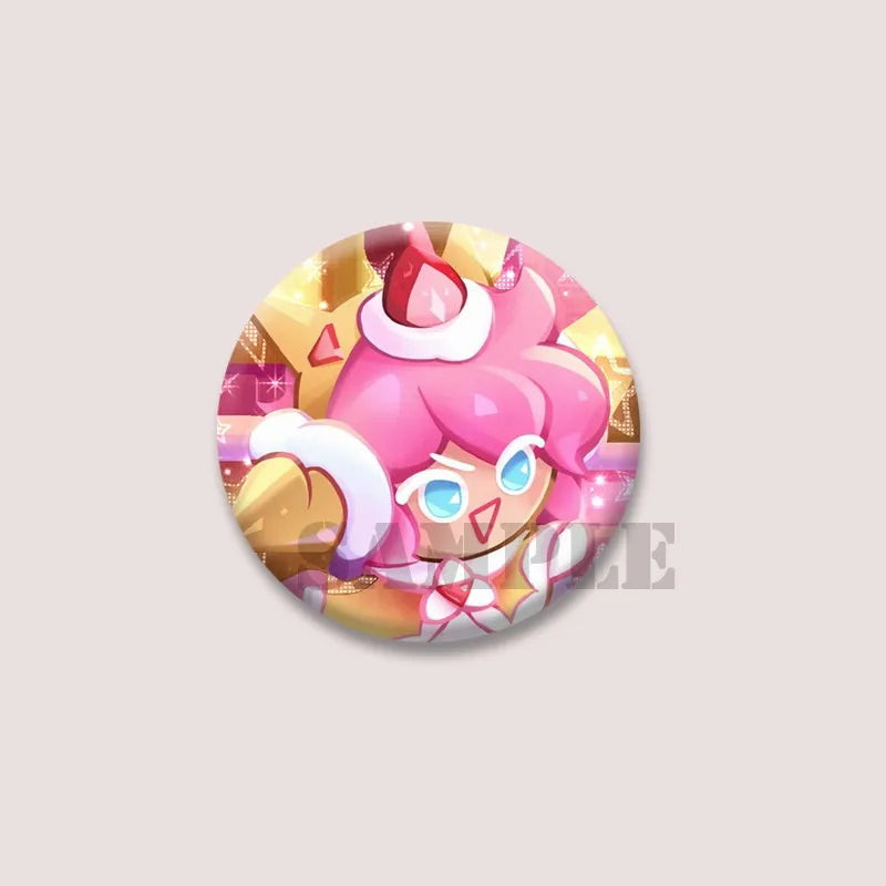 Cute Cartoon Game CRK Eternal Sugar Cookie Coin Brooch – Button Pins for Backpack, Hat, Clothes & Gifts