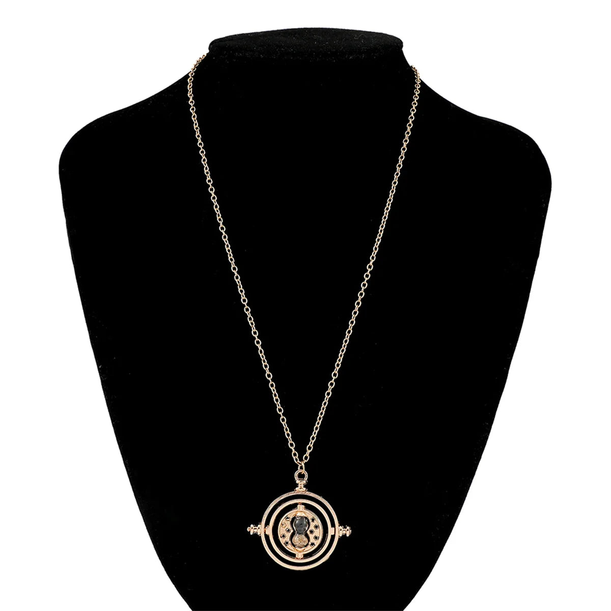 Harry Potter Time-Turner Hourglass Necklace - 360° Rotatable Cosplay Pendant and Magical Gift for Fans and Collectors