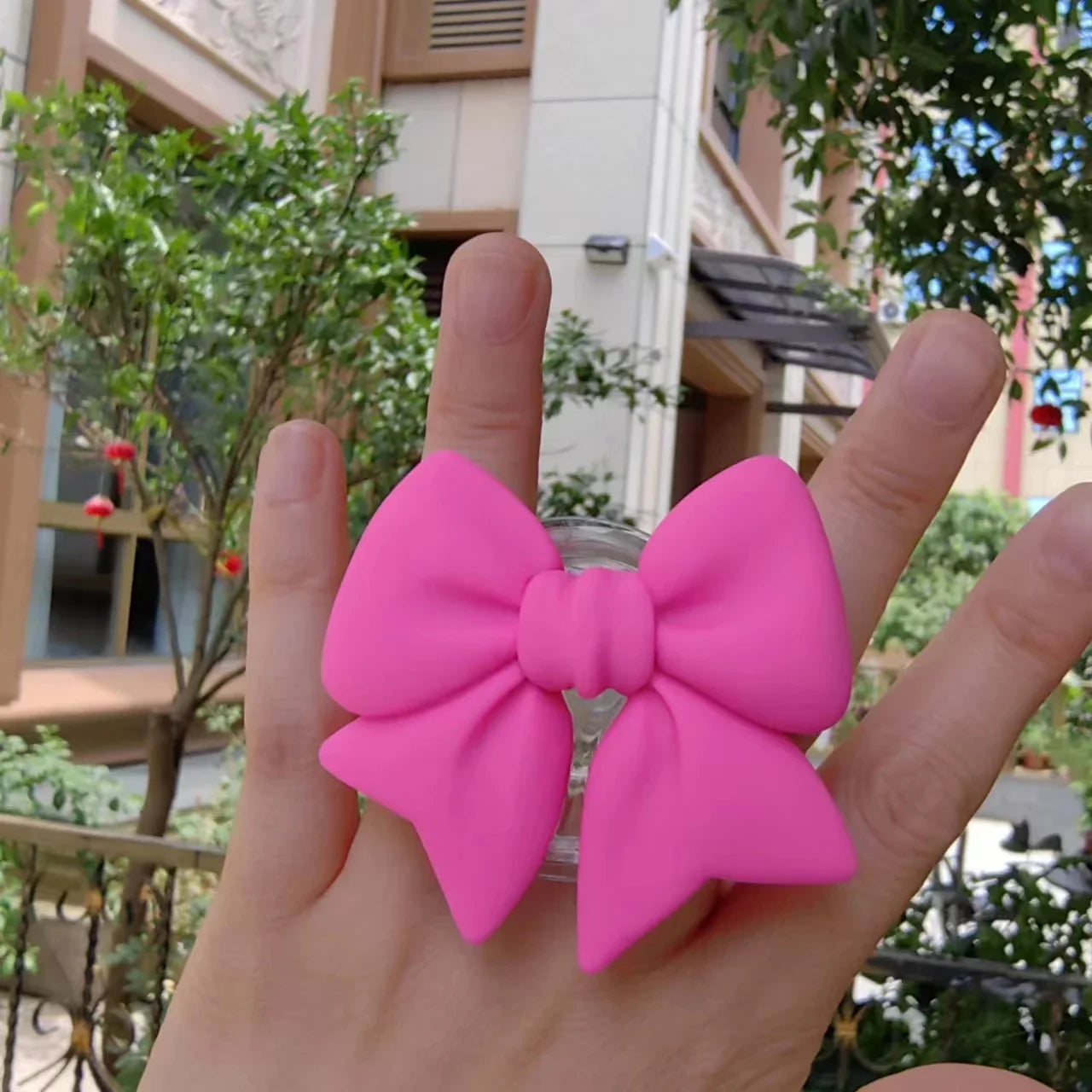 Cute Macaron Color Bow-Knot Smart Tok – Universal Phone Holder, Korean Style Grip Stand, Lazy Bracket for Smartphones