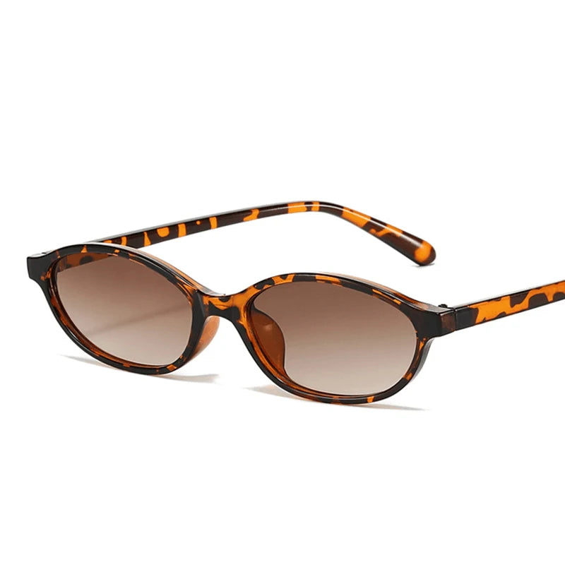 2024 Women’s Leopard Brown Sunglasses — Fashion Brand Small Frame Retro Oval Sun Glasses, Ladies Eyewear Shade