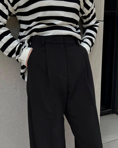 Women's Classic Straight Leg Pants – Versatile Loose Fit, Wide Leg for Office, Tourism, Spring & Summer Casual Wear