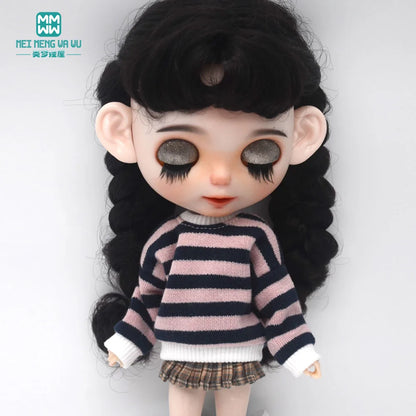 Blythe Doll Accessories Set – Fashion Sweatshirt, Shoe Covers & Sneakers for Blythe & Azone Dolls, Christmas Gift