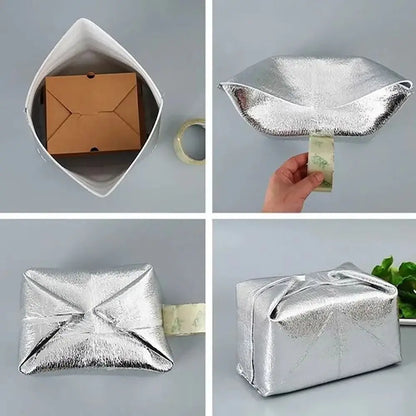 Aluminum Foil Cooler Bag – Insulated Folding Thermal Picnic Bag, Portable Food and Drink Delivery Carrier