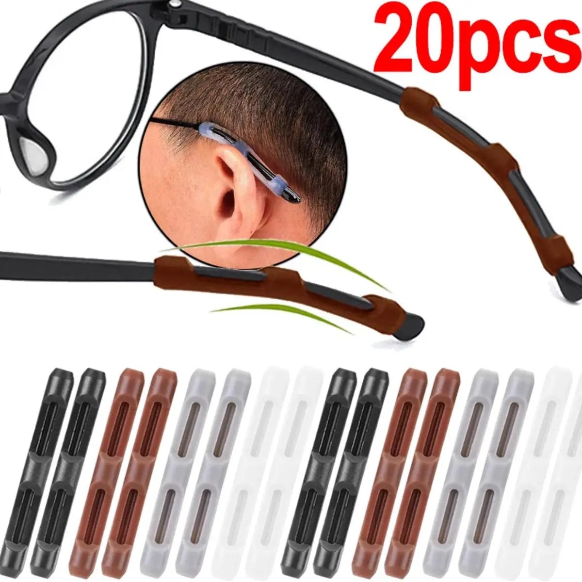 10/20pcs Anti-Slip Silicone Glasses Sleeves — Eyewear Ear Hook Protectors & Anti-Drop Accessories