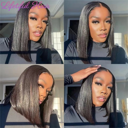 Glueless Bob Human Hair Wig — Ready-to-Wear Straight 4x4 Transparent Lace Closure for Women
