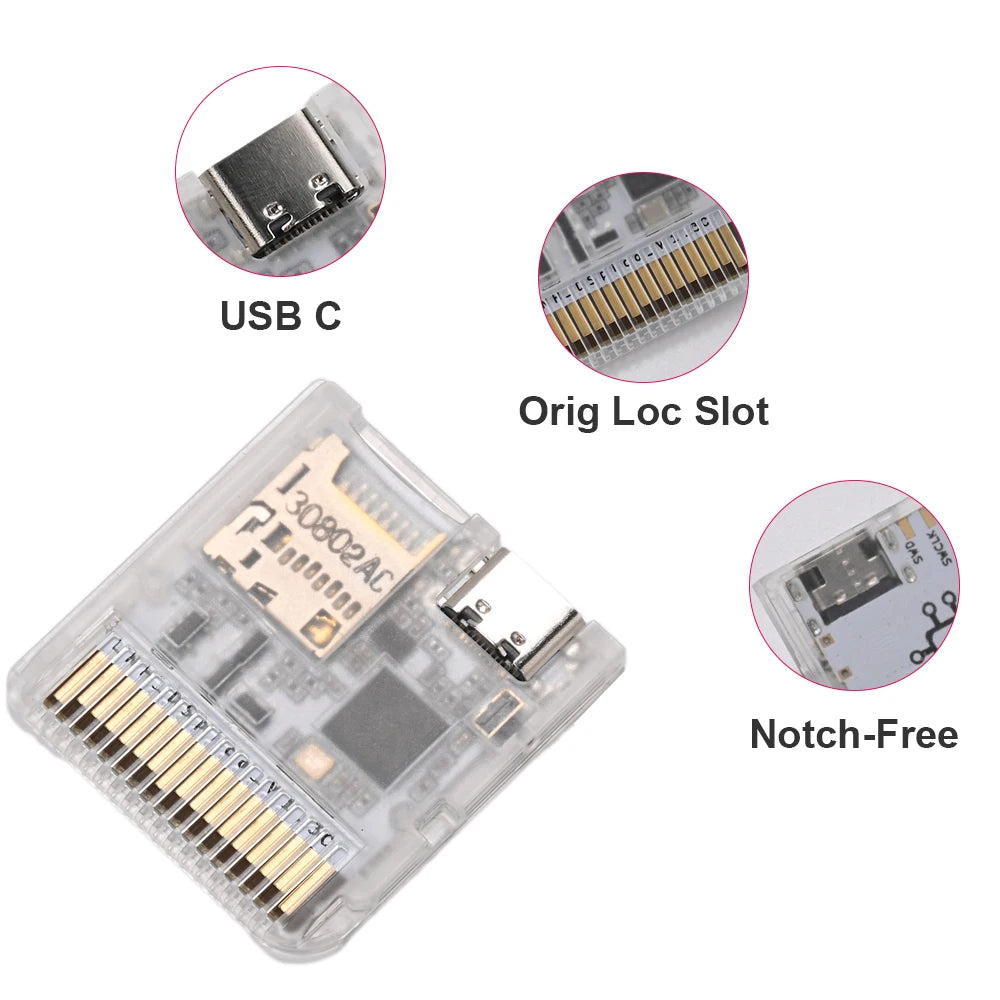 Chiscart DSpico USB-C Game Cartridge – Compatible with NDS, NDSL, DSi & 3DS Consoles, Portable Game Backup & Storage Card Adapter