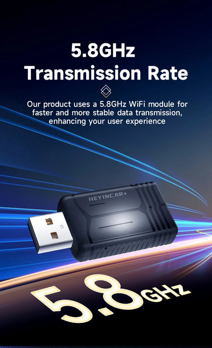 2025 HEYINCAR 2-in-1 Wireless Android Auto & CarPlay Adapter – Plug and Play for Kia, Volvo, Audi, MG, VW, Hyundai, Jeep