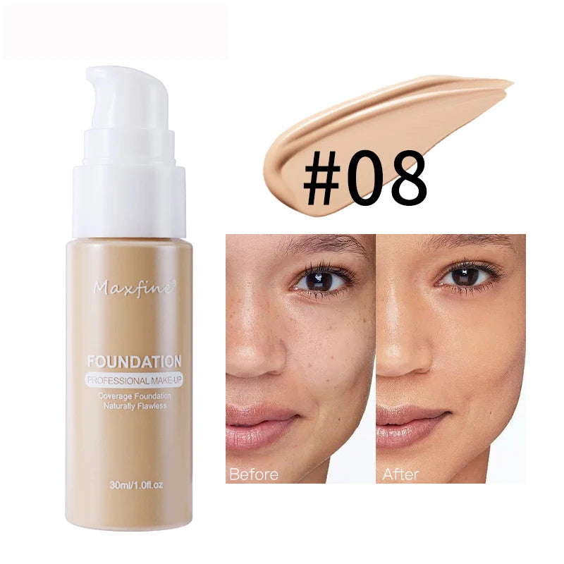 Waterproof Liquid Foundation – Sweat-Resistant Makeup with Effective Concealer Coverage