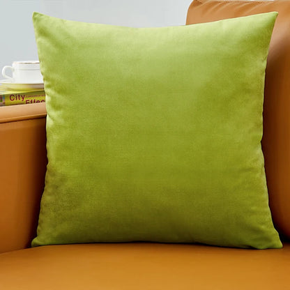 Velvet Pillow Cover 40x40 cm – Decorative Cushion Case for Living Room Sofa, Home Decor in Yellow, Green & Blue