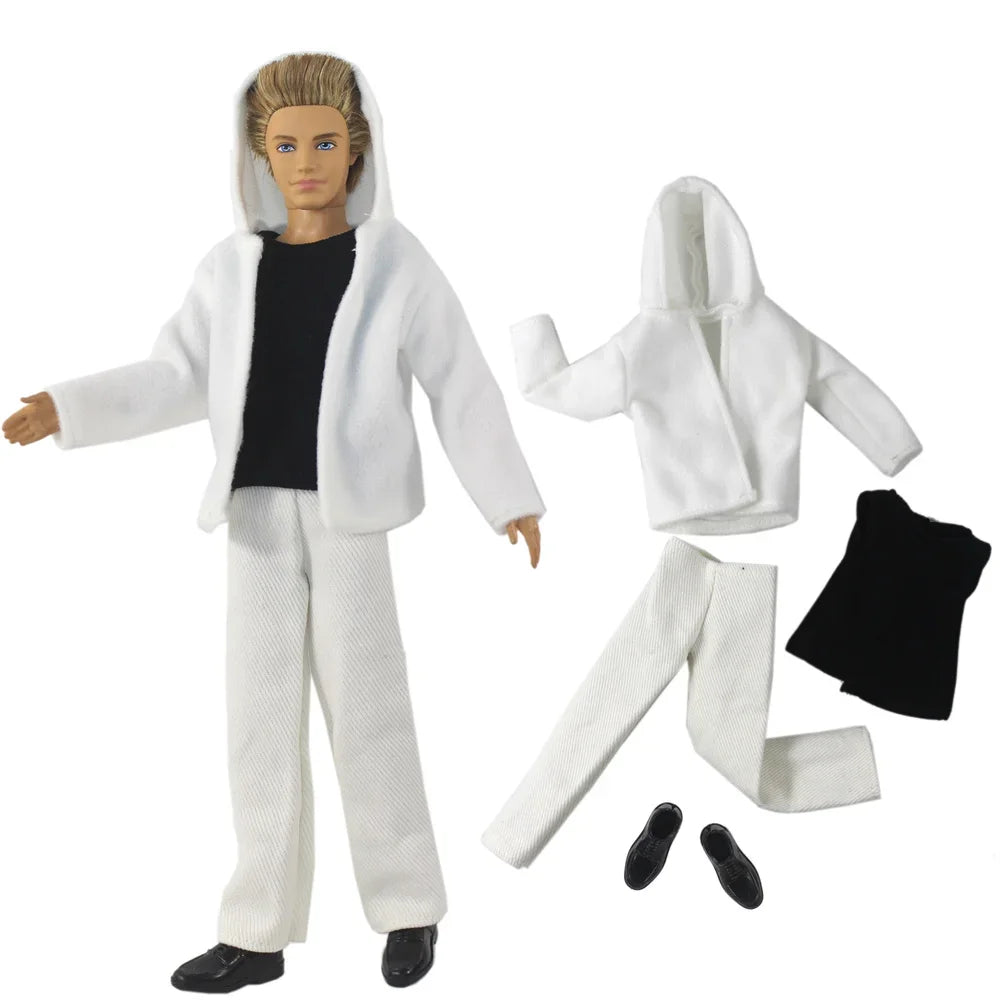 1 Set Woolen Overcoat Outfit for 12-inch Ken Doll – Multiple Styles Doll Clothes