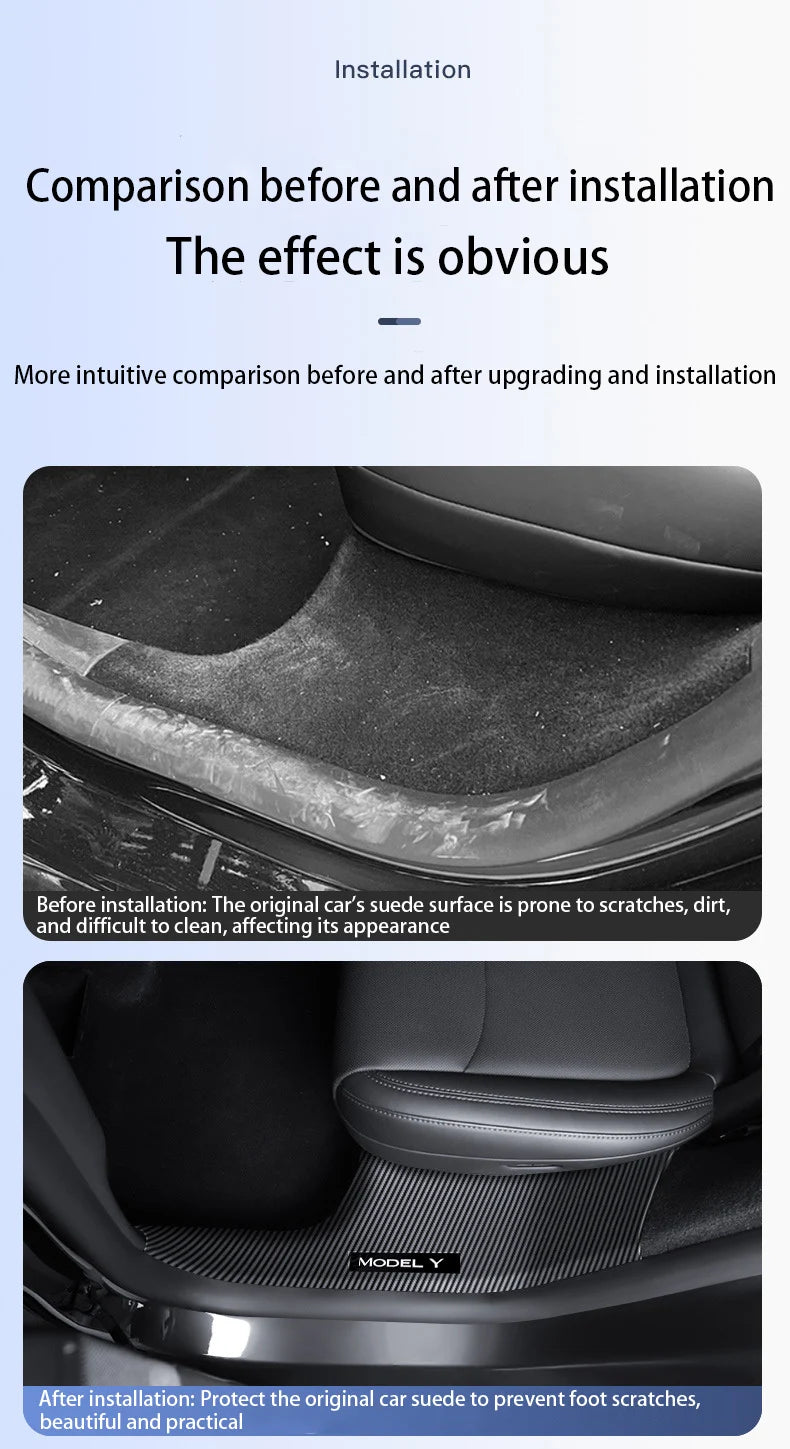 Tesla Model Y Juniper 2025+ Door Threshold Strips – ABS Anti-Scratch & Dirt-Resistant Interior Accessories for Front & Rear Doors