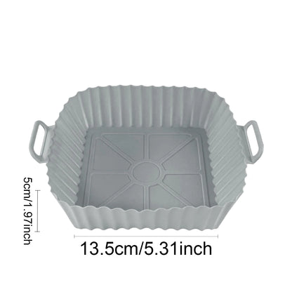 Reusable Silicone Air Fryer Liner Basket with Non-Stick Baking Tray & Pizza Pan for Kitchen Cooking