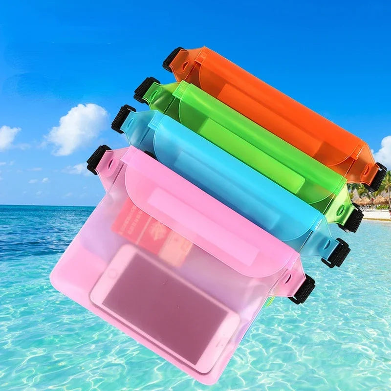 3-Layer Waterproof Phone Dry Bag - Large Transparent Underwater Protective Pouch for iPhone & Mobile Phones