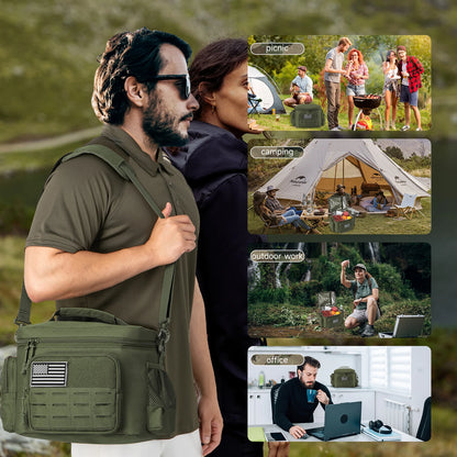 Military Tactical Lunch Box for Men - Heavy Duty, Leakproof, Insulated Thermal Cooler Bag for Work, Camping, Picnic Meals