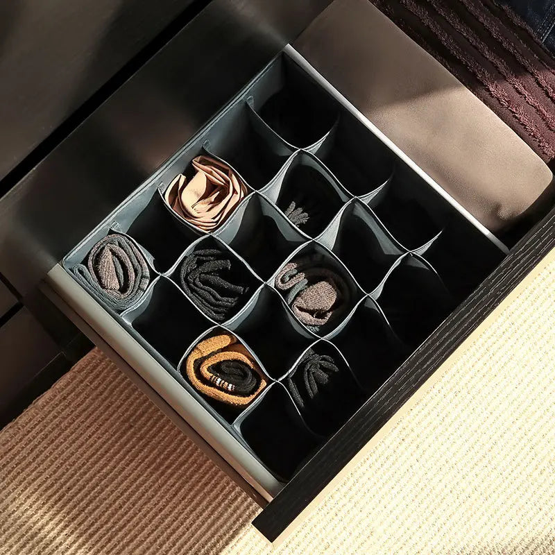 Underwear & Socks Organizer Box – Drawer Dividers for Bras, Pants, Scarves, Ties, Jeans, and Clothing Storage
