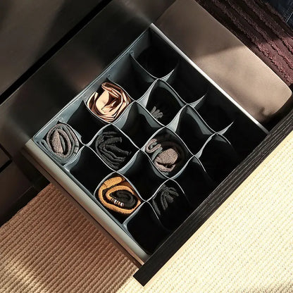 Underwear & Socks Organizer Box – Drawer Dividers for Bras, Pants, Scarves, Ties, Jeans, and Clothing Storage