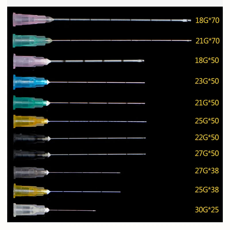 Disposable Blunt-Tip Cannula Needles — 22G-30G, 50mm & 70mm Micro Body Piercing Syringe