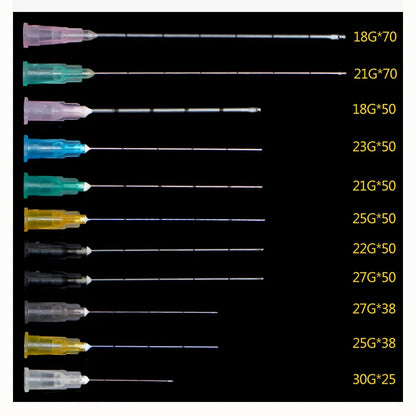 Disposable Blunt-Tip Cannula Needles — 22G-30G, 50mm & 70mm Micro Body Piercing Syringe