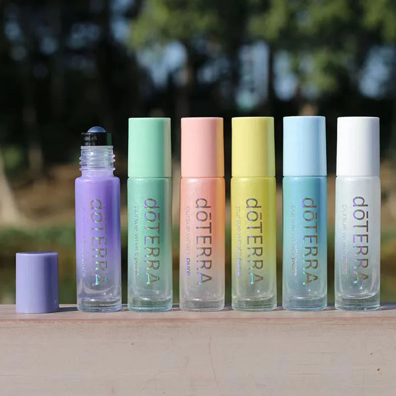 6pcs 10ml Glass Roller Bottles – Leakproof Empty Essential Oil Bottles with Stainless Steel Balls