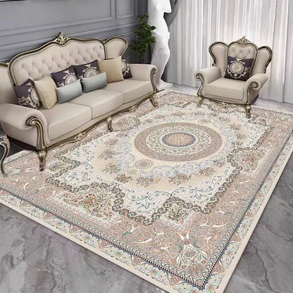 French Retro Persian Crystal Velvet Rug - Non-Slip Large Area Carpet for Living Room, Bedroom & Sofa
