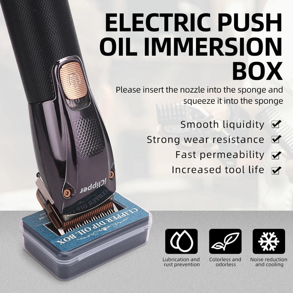 Lubricating Clipper Oil Box – Hair Blade Rust Prevention & Repair, Electric Push Barber Oil Storage Box