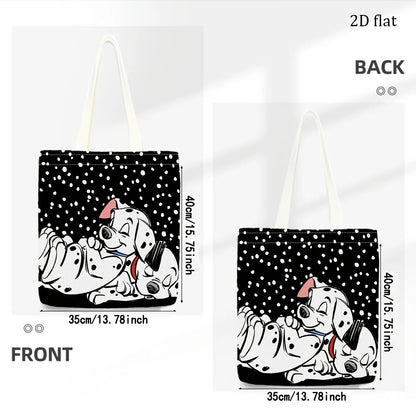 101 Dalmatians Polka Dot Tote Bag – Reusable Canvas Shopping Bag for Daily Use, Travel, School & Eco-Friendly Carry-All Handbag