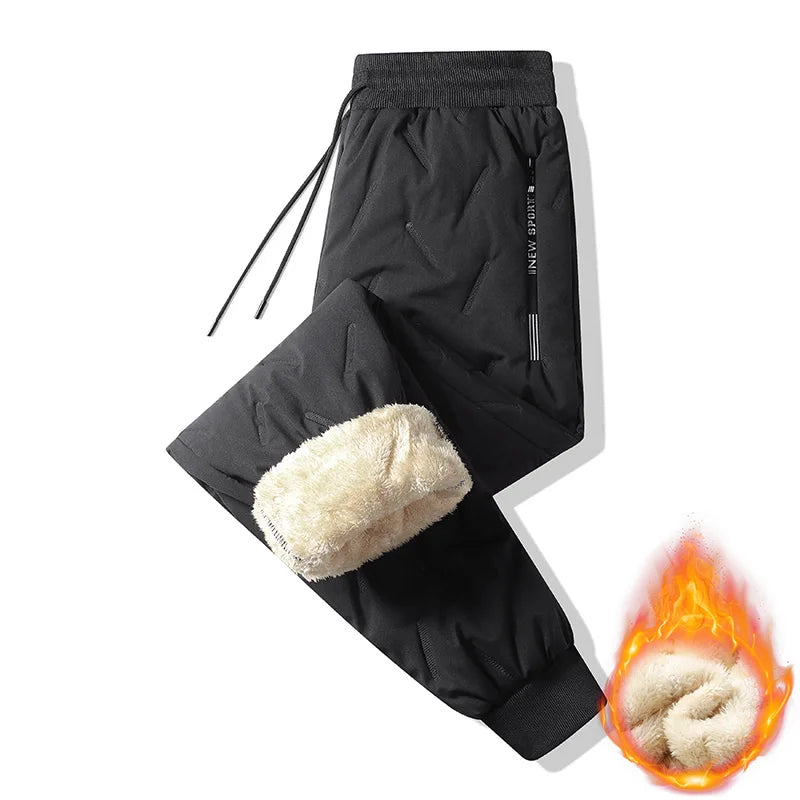 Men's Thermal Fleece Sweatpants - Thick Plush Winter Windproof Casual Pants