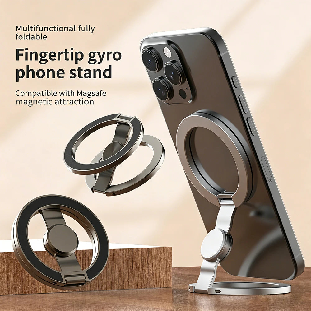 Double-Sided Magnetic Phone Ring Holder - 360° Rotatable Ultra-Thin Glitter Grip Stand