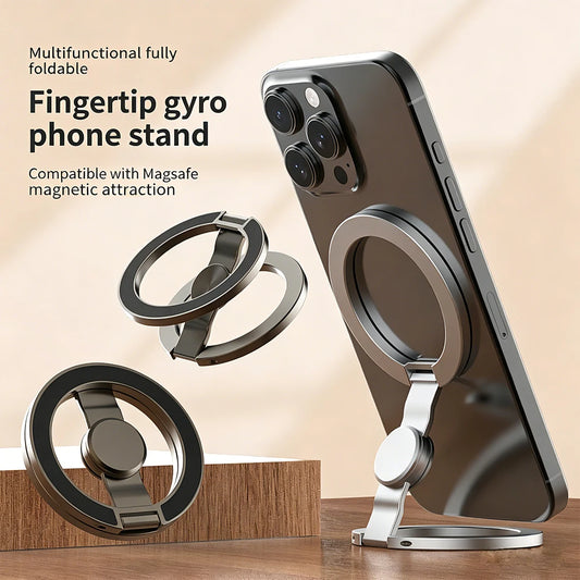 Double-Sided Magnetic Phone Ring Holder - 360° Rotatable Ultra-Thin Glitter Grip Stand