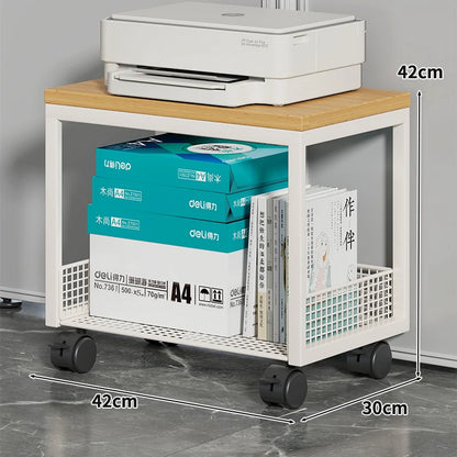 Freestanding Multi-Layer Printer Storage Stand – Desktop Copier Organizer Shelf & Office File Rack Display Cabinet