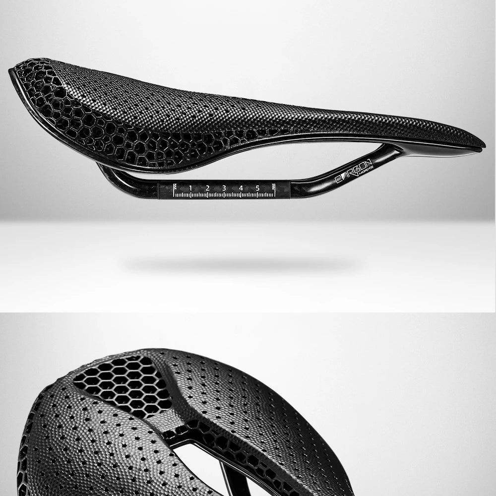 RYET Ultra Full Carbon 3D Printed Bike Saddle — 145mm Lightweight MTB Seat with High Modulus Carbon Fiber Base