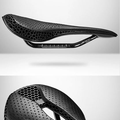 RYET Ultra Full Carbon 3D Printed Bike Saddle — 145mm Lightweight MTB Seat with High Modulus Carbon Fiber Base