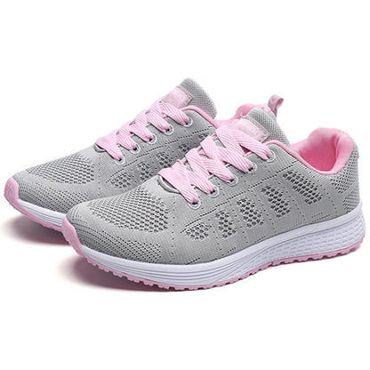 Women's Lightweight Lace-Up Flats – Fashionable Round Toe Nurse Sneakers, Comfortable Walking Shoes, Plus Size Available
