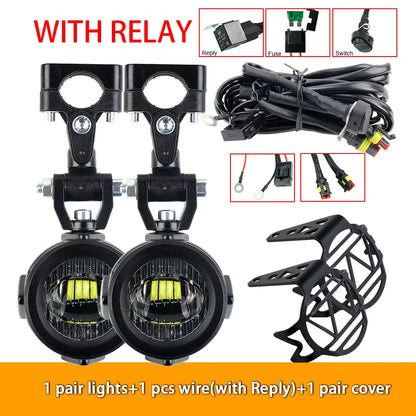 40W Motorcycle Auxiliary Fog Lights - Upgrade 6000K Bright LED Driving Lamps for BMW R1200GS F800GS F700GS F650 K1600