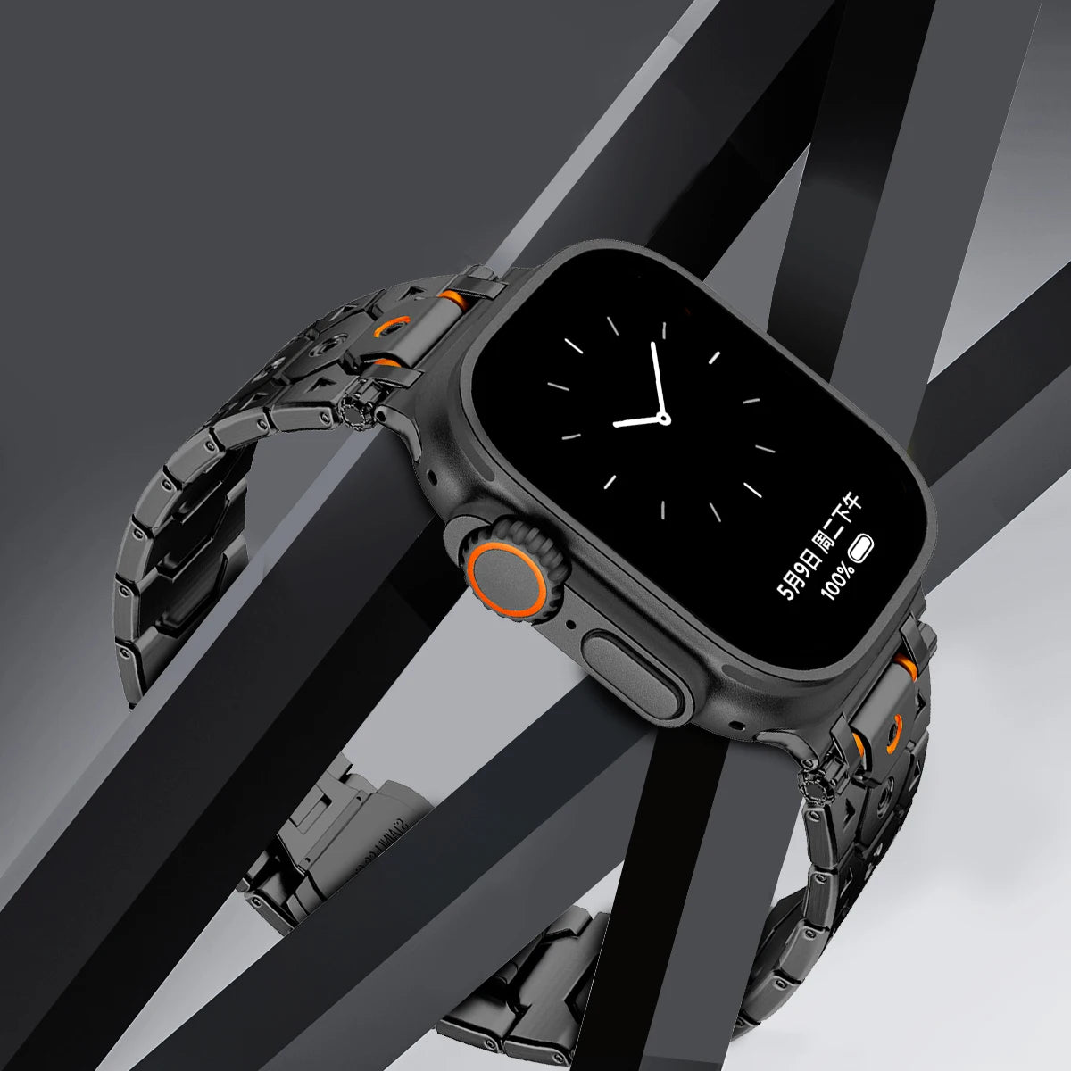Luxury Titanium Metal Strap for Apple Watch — Stainless Steel Bracelet for Series 5-10 Ultra 2 (42mm-49mm)