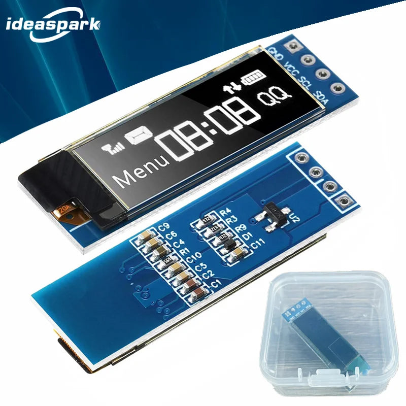 0.96 Inch OLED Display Module | SSD1306 I2C IIC SPI Serial 128x64 LCD for Arduino with Soldered Pin Headers