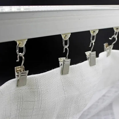 50/10Pcs Curtain Clips with Hooks - Sturdy Iron Drapery Hooks, Durable Window Curtain Photo Clips, Home Window Accessories