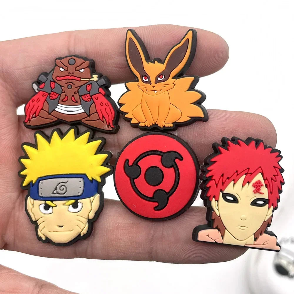 20Pcs Naruto Anime Shoe Charms – Kawaii PVC Badges for Sandals, DIY Accessories & Kids Christmas Gift
