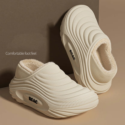 Waterproof Cotton Slippers for Men & Women – Warm Winter Home Shoes, Non-Slip Cozy Couple Cotton Slippers Indoor Comfort Footwear