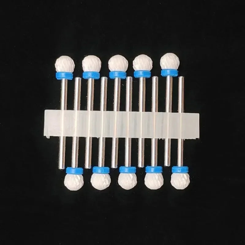 10PCS Ceramic Nail Drill Bits - Rotary Milling Cutters for Gel Polish Removal & Nail Grinding Machine Accessories
