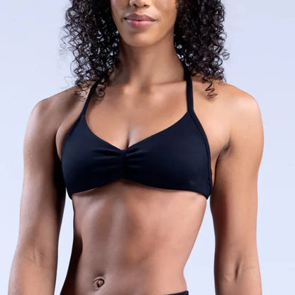 NCLAGEN High Support Strappy Bra - Women's Impact Thin Strap Halter Sports Bra, Seamless Workout & Yoga Tank Top