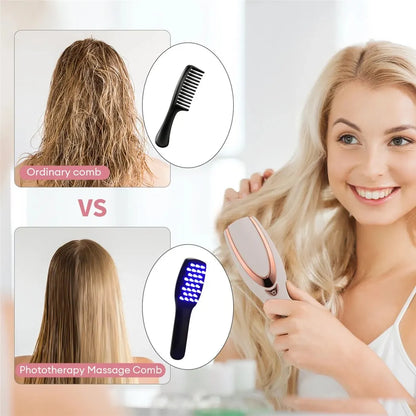 CkeyiN 3-in-1 Phototherapy LED Massage Comb - Vibrating Head Massager Brush for Rechargeable Scalp, Anti Hair Loss, Hair Growth Relief