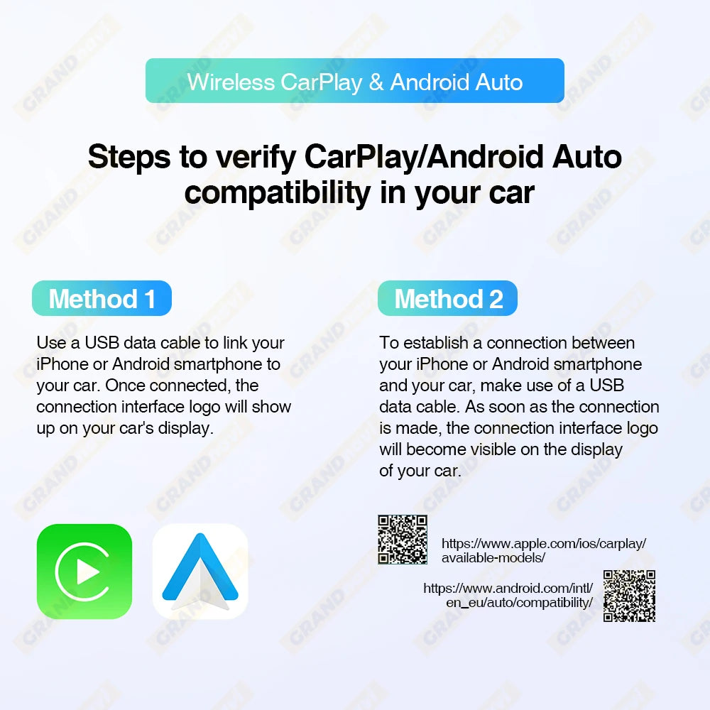 2-in-1 Wired to Wireless CarPlay & Android Auto Adapter — USB Plug & Play with Bluetooth for OEM Car Stereo