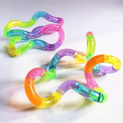 Deformable Rainbow Rope Fidget Toy - Knotting Stress Relief & Sensory Toy