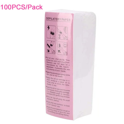 Professional Hair Removal Nonwoven Depilatory Wax Strips – Epilator Roll for Smooth Legs and Body