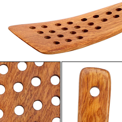 Frying Steak Shovel — Non-Stick Pan Wooden Spatula with 24 Holes, Kitchen Cooking Tool and Accessories