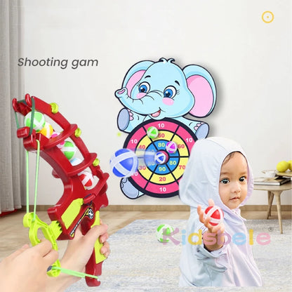 Kids' Dinosaur Sticky Ball Bow Target: Educational Elephant Toy Set - Slingshot Arrow Play for Outdoor Fun - Children's Game Toys