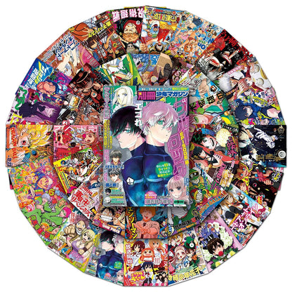 Anime Sticker Pack - One Piece Jujutsu Kaisen Dragon Ball Cartoon Decals for Kids DIY Car Wall Laptop Decoration